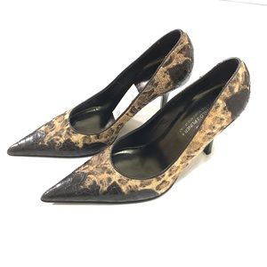 Donald J Pliner Leopard Leather Pointed Toe Pumps Size 8
